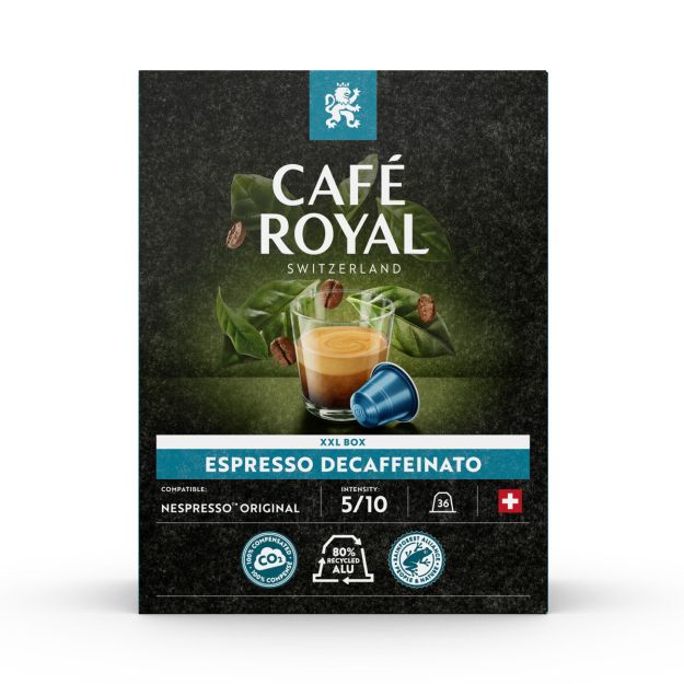 Cafe Royal Decaffeinato  - 36 бр. съвместими капсули за Неспресо.