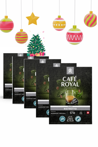 Сет от 5 бр. XXL кутии  Cafe Royal Ristretto - 180 съвместими капсули за Неспресо