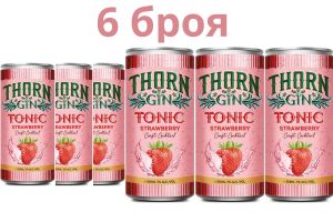 THORN Сет от 6 бр. алкохолни коктейли джин с тоник ягода - 1.5 л.